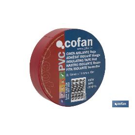 CINTA AISLANTE 180 MICRAS ROJA 19MMX20 METROS   CAJA 10 UNID.