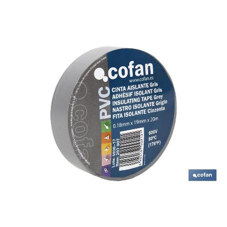 CINTA AISLANTE 180 MICRAS GRIS 19MMX20 METROS VENTA UNITARIA