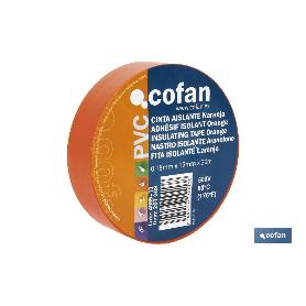 CINTA AISLANTE 180 MICRAS NARANJA 19MMX20 METROS   CAJA 10 UNID.