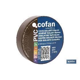CINTA AISLANTE 180 MICRAS MARRON 19MMX20 METROS   CAJA 10 UNID.