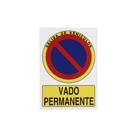 SEÑAL ALUMINIO DIN A4 297X210 SEÑAL VADO PERMANENTE ALUMINIO. EL DISEÑO DE LA SEÑAL PUEDE VARIAR, PERO EN NINGÚN CA