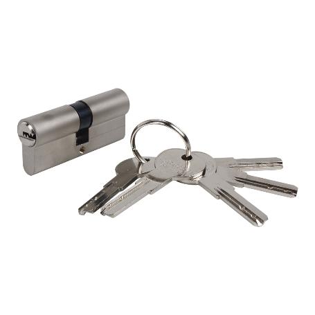 CILINDRO DE SEGURIDAD DE NÍQUEL MATE 35/45 - LEVA LARGA