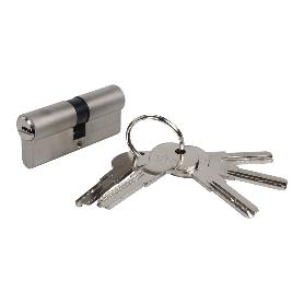 CILINDRO DE SEGURIDAD DE NÍQUEL MATE 45/45 - LEVA LARGA