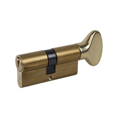 CILINDRO CON POMO DE LATÓN 30/40 - LEVA LARGA - LLAVES IGUALES AAA