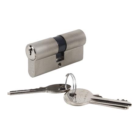 CILINDRO 30/40 LLAVES IGUALES- LEVA LARGA- NÍQUEL MATE (AAA)