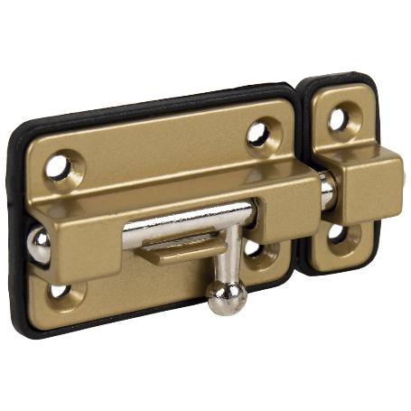 PASADOR BASE PLÁSTICO DORADO 80 MM   CAJA 15 UNID.