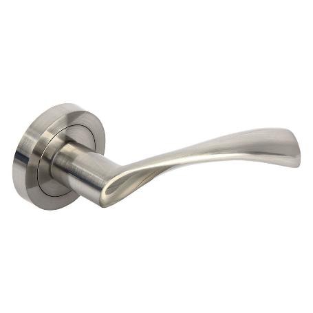 JUEGO MANIVELA ALUMINIO ROMA ROSETA REDONDA NIQUEL