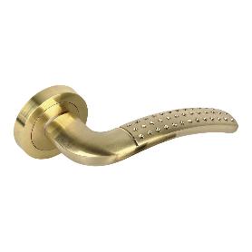 JUEGO MANIVELA ALUMINIO LONDRES ROSETA REDONDA LATÓN