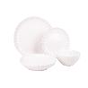 VAJILLA DE PORCELANA EN RELIEVE COLOR BLANCO ESMALTADO 16 PIEZAS