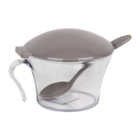 AZUCARERO 120ML MODELO ALBAHACA COLOR PIEDRA 15X11.5X9 CM   CAJA 6 UNID.