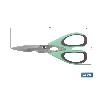 TIJERAS VERDES DE ACERO INOX. MODELO SENA 22 CM