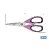 TIJERAS MORADAS DE ACERO INOX. MODELO SENA 22 CM