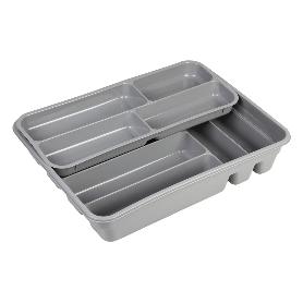 CUBERTERO  GRIS 40X30X7 CM DOS ALTURAS   CAJA 3 UNID.