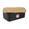 PANERA CON TAPA DE BAMBU COLOR NEGRO/MADERA 36 X 24 X13 CM