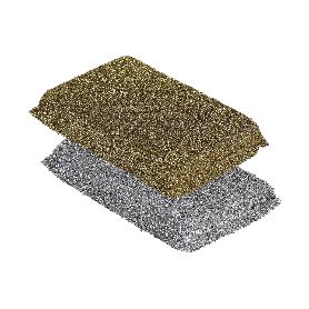 PACK DE 2 MULTIESPONJAS COLOR ORO Y  PLATA   CAJA 16 UNID.