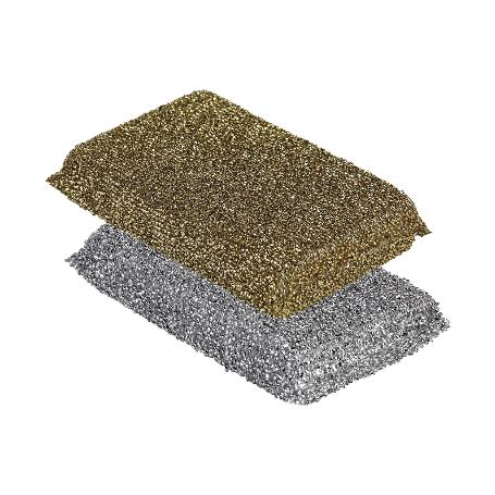 PACK DE 2 MULTIESPONJAS COLOR ORO Y  PLATA   CAJA 16 UNID.