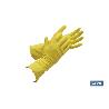 GUANTE AMARILLO LATEX FLOCADO T 8   CAJA 12 UNID.