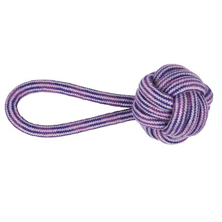 JUGUETE MORDEDOR PERROS BOLA MORADA 10 X 26 CM