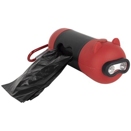 DISPENSADOR DE BOLSAS MASCOTA CON LINTERNA LED  13,5 X 4,5 CM
