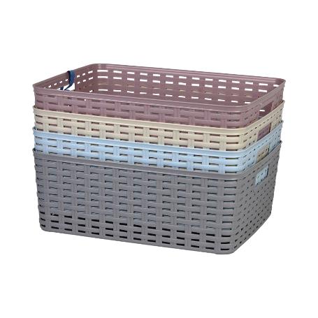 CESTA  MULTIUSOS 12L 36X28X13.5 CM BEIGE   CAJA 6 UNID.