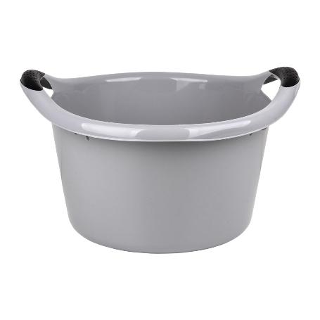 BARREÑO REDONDO ASAS 15L GRIS  42X39.5X25CM