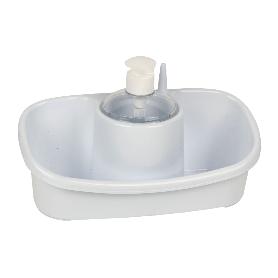 ESTROPAJERO CON DOSIFICADOR BLANCO 26X13X16.5CM   CAJA 6 UNID.