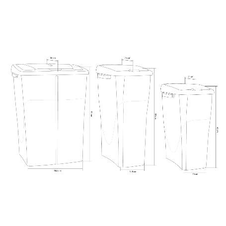 CUBO DE BASURA PARA RECICLAR 25 LITROS  COLOR VERDE 21.5 X 36 X 51 CM