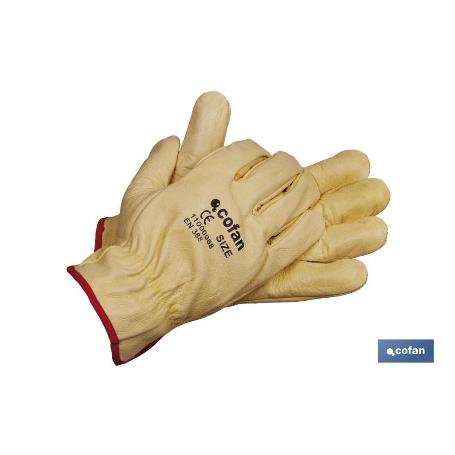 GUANTES PIEL VACUNO AMARILLO T-11   CAJA 12 UNID.