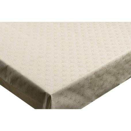 MANTEL ANTIMANCHAS RESINADO CONFECCIONADO 1,40 X 2,0 M 50% PES 45% CO 5% LUREX LINEAS DE ORO