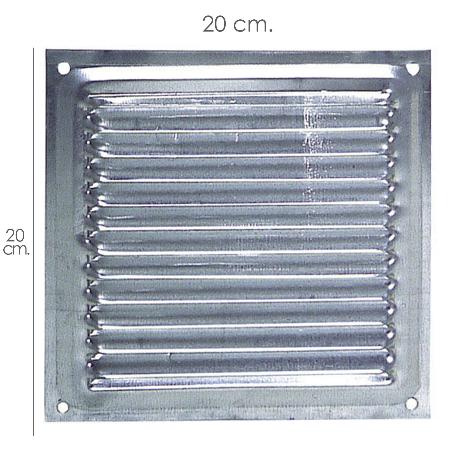 REJILLA VENTILACIÓN ATORNILLAR  20X20 CM. ALUMINIO