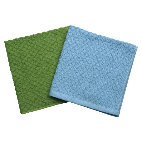 PACK 2 PAÑOS COCINA 50X50 VERDE/AZUL