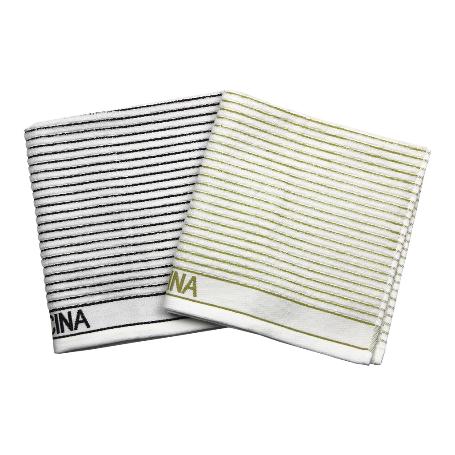 PACK 2 PAÑOS COCINA 50X50 VERDE/NEGRO