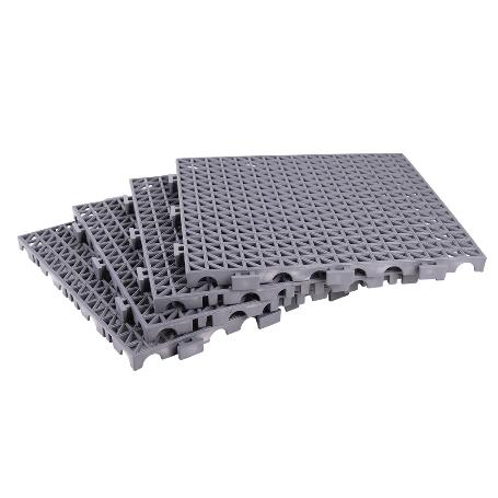SET DE 4 UDS. LOSETA ALVEOLADA GRIS CLARO DE PVC 33 X 33 X 2 CM