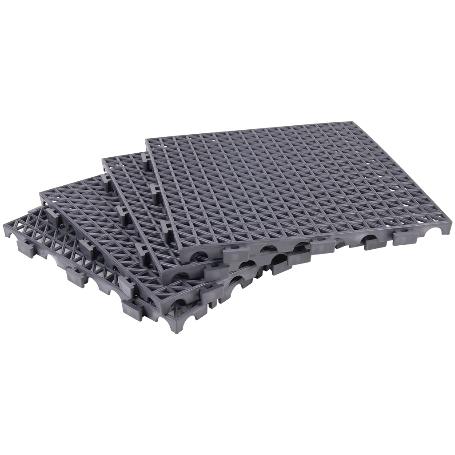 SET DE 4 UDS. LOSETA ALVEOLADA GRIS OSCURO DE PVC 33 X 33 X 2 CM