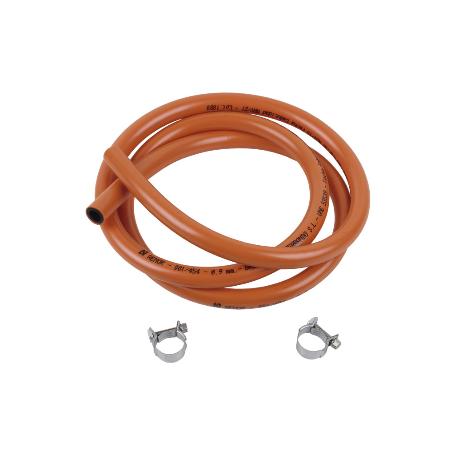 TUBO FLEXIBLE 1,5 MTS PARA GAS BUTANO + ABRAZADERAS