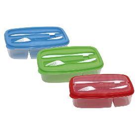 FIAMBRERA VERDE RECTANGULAR CON CUBIERTOS 1,5 L