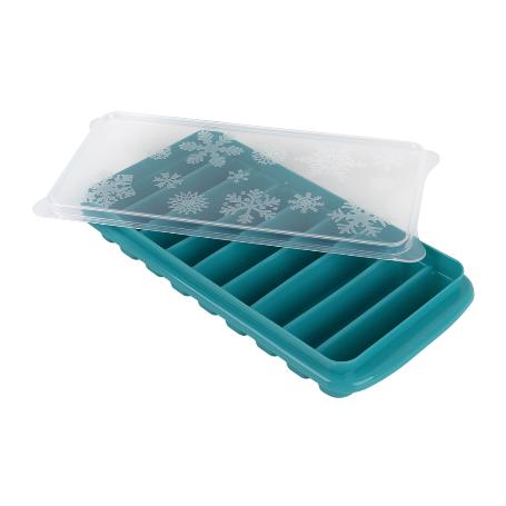 CUBITERA HIELO CON TAPA COLOR TURQUESA 12.5X26X4 CM VENTA UNITARIA