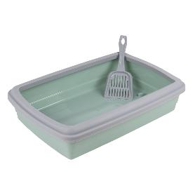 ARENERO PARA GATOS COLOR VERDE AGUA 47 X 31 X 11 CM   CAJA 6 UNID.