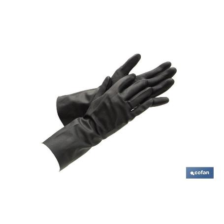 GUANTE NEGRO NEOPRENO 100% T 9   CAJA 12 UNID.