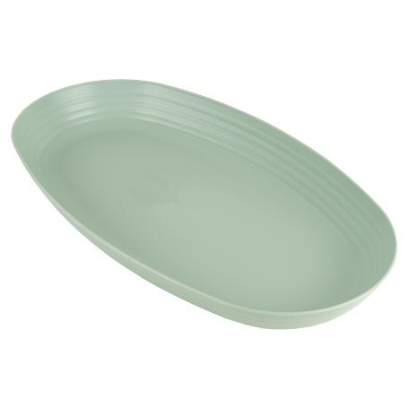 FUENTE OVALADA VERDE AGUA 39 X22X 4,5 CM MODELO NARA 2000ML   CAJA 6 UNID.