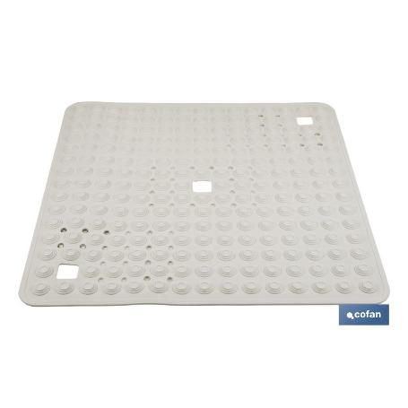 ALFOMBRA PLUS ANTIDESLIZANTE CON VENTOSAS BAÑERA/ DUCHA BLANCO 60 X 60 CM