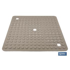 ALFOMBRA PLUS  ANTIDESLIZANTE CON VENTOSAS BAÑERA/ DUCHA BEIS PIEDRA 60 X 60 CM