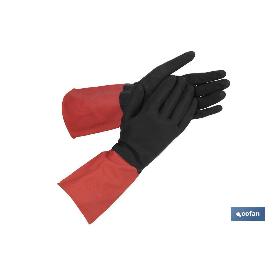GUANTE BICOLOR LATEX REFORZADO T 9   CAJA 12 UNID.