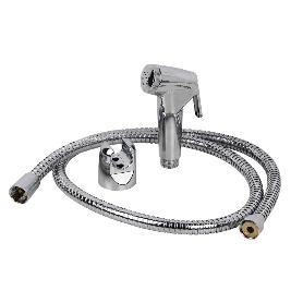 KIT GRIFO DE DUCHA CROMADO CON PULSADOR+COLGADOR+FLEXO