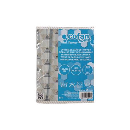 CORTINA DE BAÑO TRIANGULOS POLIÉSTER  220X200