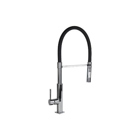 GRIFO COCINA MONOMANDO TUBO FLEXIBLE NEGRO 25 MM