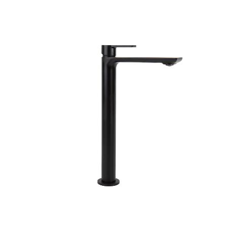 GRIFO ALTO MONOMANDO PARA LAVABO NEGRO MATE MODELO KERCH  25MM