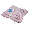JUEGO DE 3 TOALLAS ROSA CLARO 580 G/M2 GAMA FLOR 30X50  50X100  70X140 CM