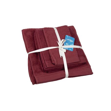 JUEGO DE 3 TOALLAS BURDEOS 580 G/M2 GAMA PARÍS 30X50  50X100  70X140 CM