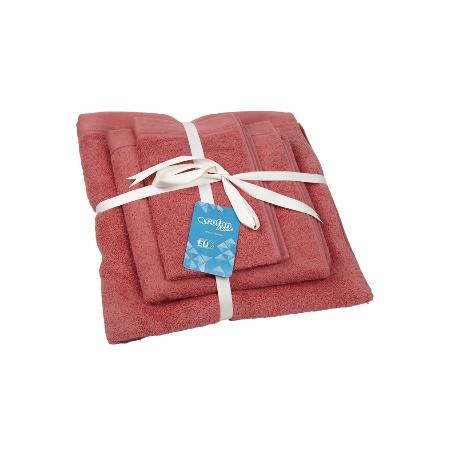 JUEGO DE 3 TOALLAS CORAL 580 G/M2 GAMA JAMAICA 30X50  50X100  70X140 CM